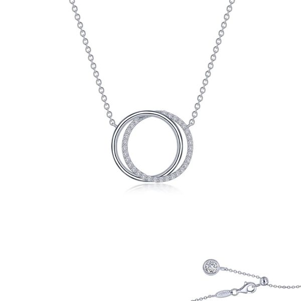 Sterling Silver Double Circle Necklace With CZs Orin Jewelers Northville, MI