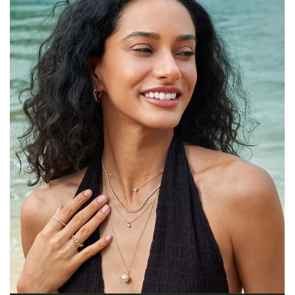 Sterling Silver Gold Plated Classic Bezel-Set Solitaire Necklace By Ania Haie Image 2 Orin Jewelers Northville, MI