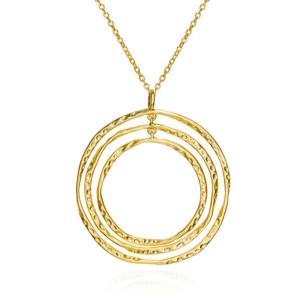 Sterling Silver Gold Vermeil Pendant With Interlinked Rings By Jorge Revilla Orin Jewelers Northville, MI