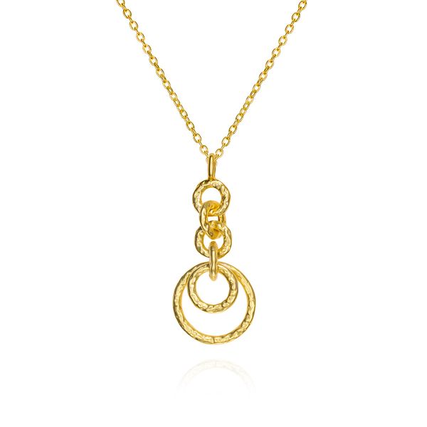 Sterling Silver Gold Vermeil Pendant With Links And Interlinked Hoops By Jorge Revilla Orin Jewelers Northville, MI