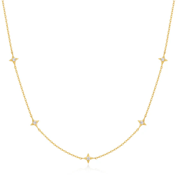 Sterling Silver Gold Plated Stars Station Necklace Orin Jewelers Northville, MI