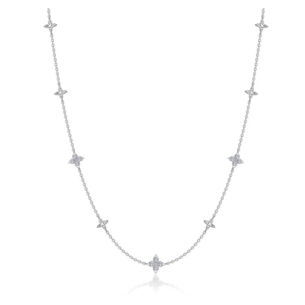 Sterling Silver Station Necklace With CZs Orin Jewelers Northville, MI