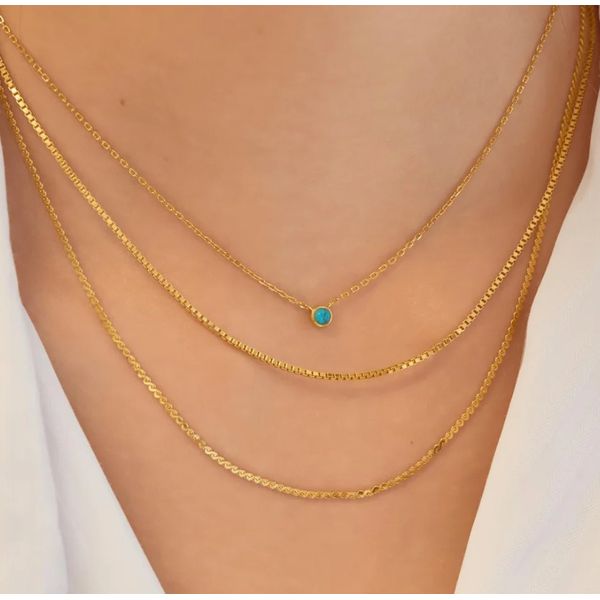 Sterling Silver Gold Plated Bezel-Set Lab Created Turquoise Solitaire Necklace By Ania Haie Image 2 Orin Jewelers Northville, MI