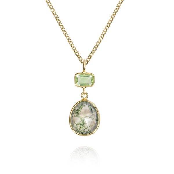 Moss Agate Pendant In 18K Gold Vermeil Sterling Silver By Jorge Revilla Orin Jewelers Northville, MI
