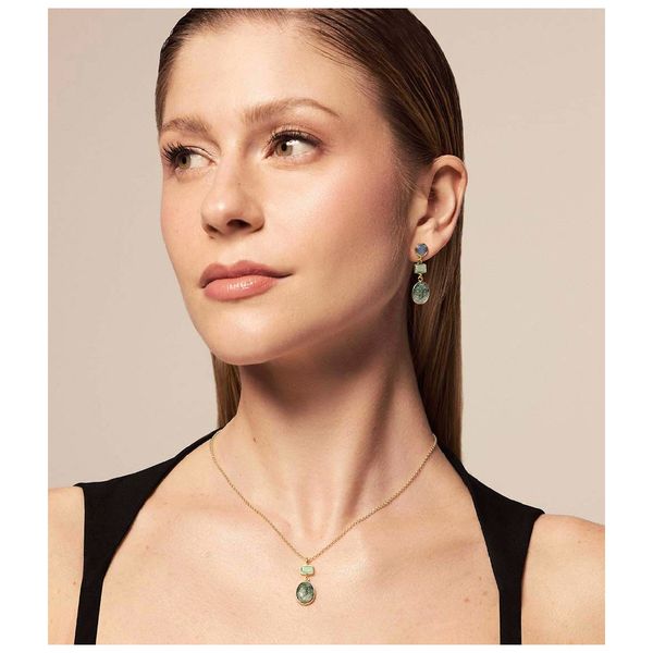 Moss Agate Pendant In 18K Gold Vermeil Sterling Silver By Jorge Revilla Image 2 Orin Jewelers Northville, MI