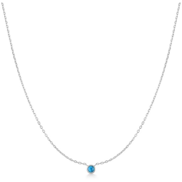 Sterling Silver Bezel-Set Lab Created Turquoise Solitaire Necklace By Ania Haie Orin Jewelers Northville, MI