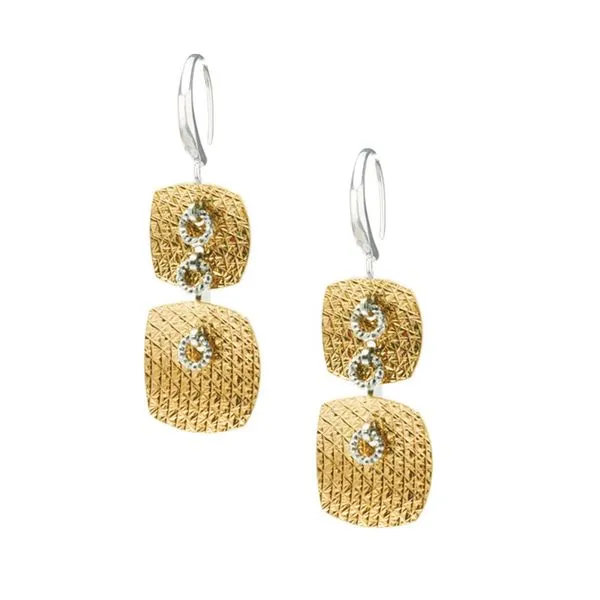 Lady's Sterling Silver & Yellow Gold Plated Earrings Orin Jewelers Northville, MI