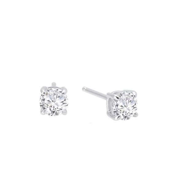 Lady's Sterling Silver Earrings With 2 CZ's Orin Jewelers Northville, MI