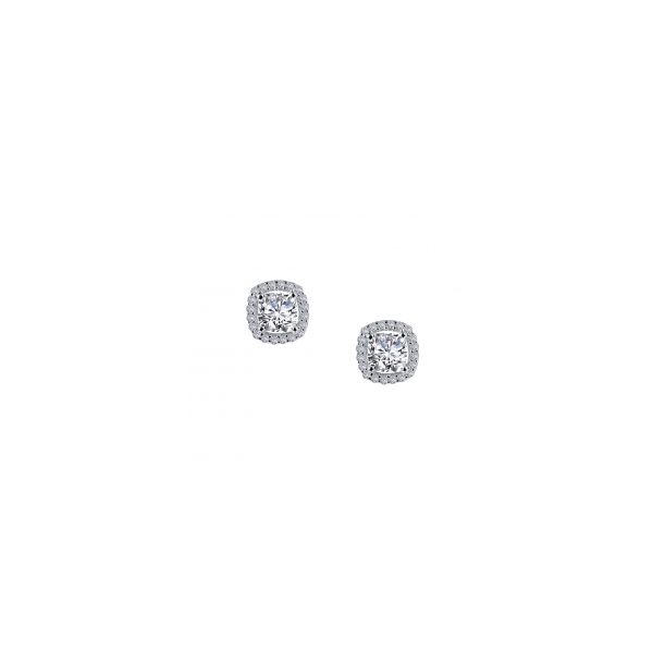 Sterling Silver Cushion Shape Halo Stud Earrings Orin Jewelers Northville, MI