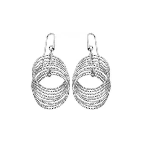 Sterling Silver Rhodium Plated Multi Circle Drop Earrings Orin Jewelers Northville, MI