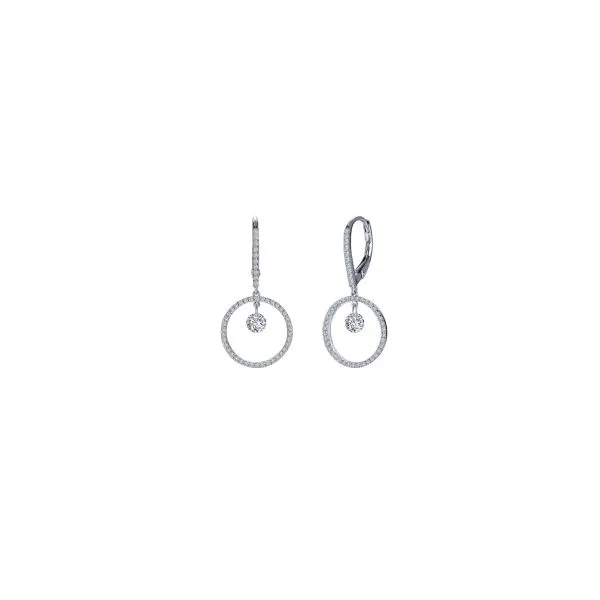 Lady's Sterling Silver Circle Dangle Earrings Orin Jewelers Northville, MI