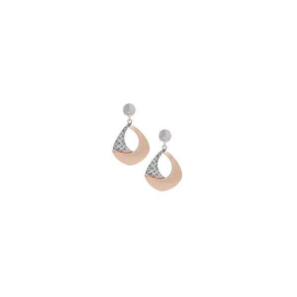 Sterling Silver And Rose Gold Plated Crescent Duet Earrings Orin Jewelers Northville, MI