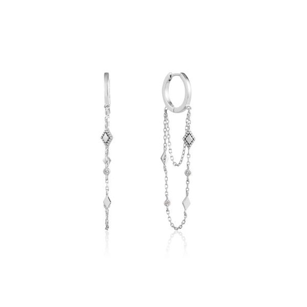 Sterling Silver Bohemia Chain Drop Mini Hoops By Ania Haie Orin Jewelers Northville, MI
