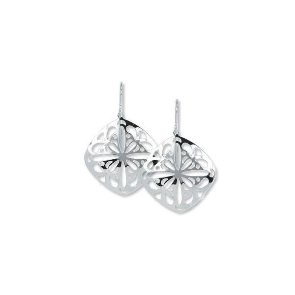 Lady's Sterling Silver Cushion Lace Earrings Orin Jewelers Northville, MI
