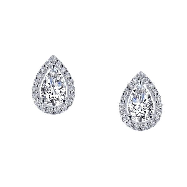 Sterling Silver Pear Shape Halo Stud Earrings Orin Jewelers Northville, MI