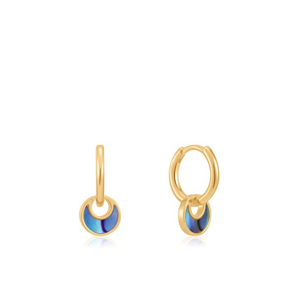 Sterling Silver Gold Plated Tidal Abalone Crescent Huggie Hoops By Ania Haie Orin Jewelers Northville, MI