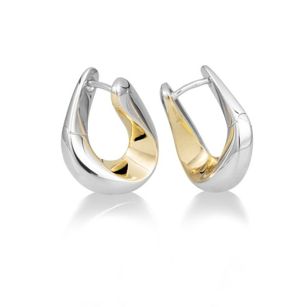 Sterling Silver & Gold Plated Twist Hoop Earrings Orin Jewelers Northville, MI