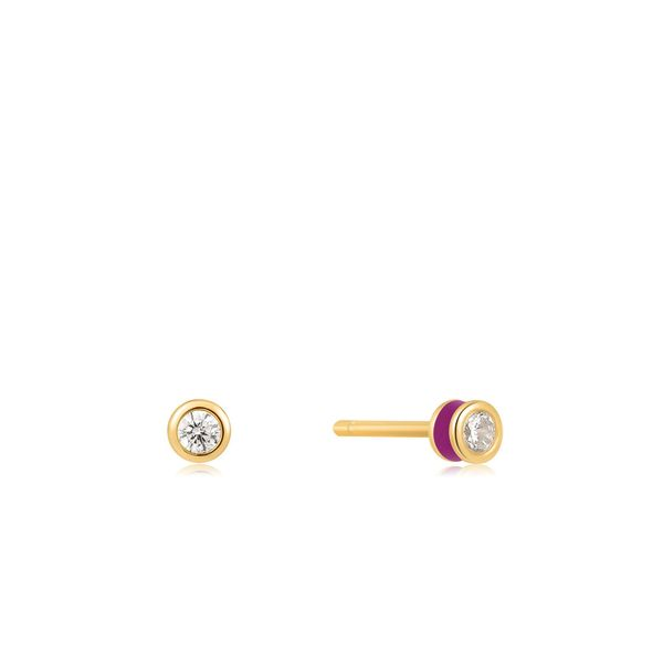 Sterling Silver Gold Plated Berry Enamel Stud Earrings By Ania Haie Orin Jewelers Northville, MI
