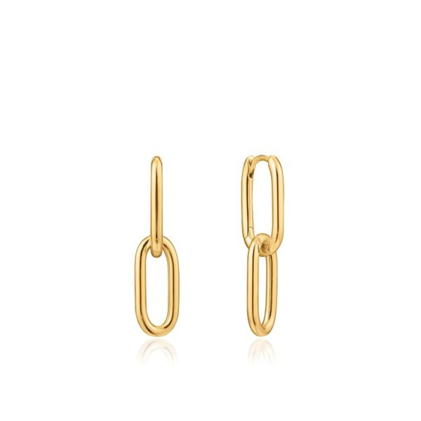 Sterling Silver Gold Plated Cable Link Earrings By Ania Haie Orin Jewelers Northville, MI