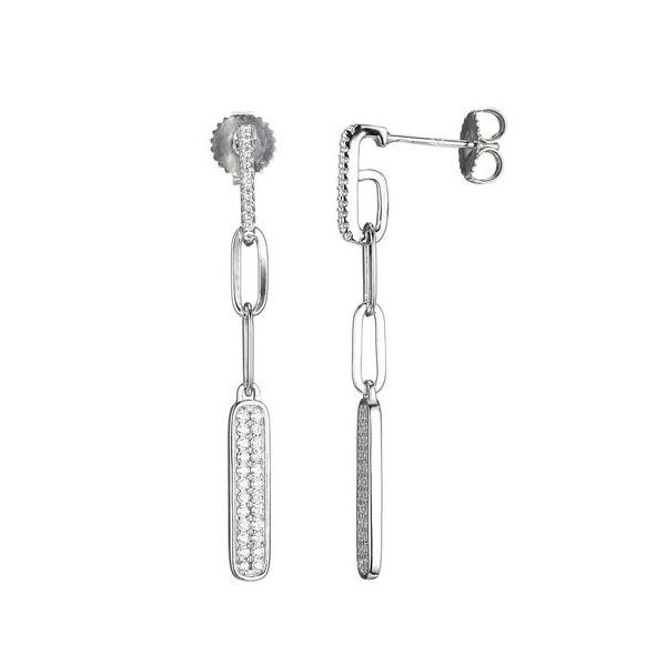 Sterling Silver Earrings with CZ Bars Orin Jewelers Northville, MI