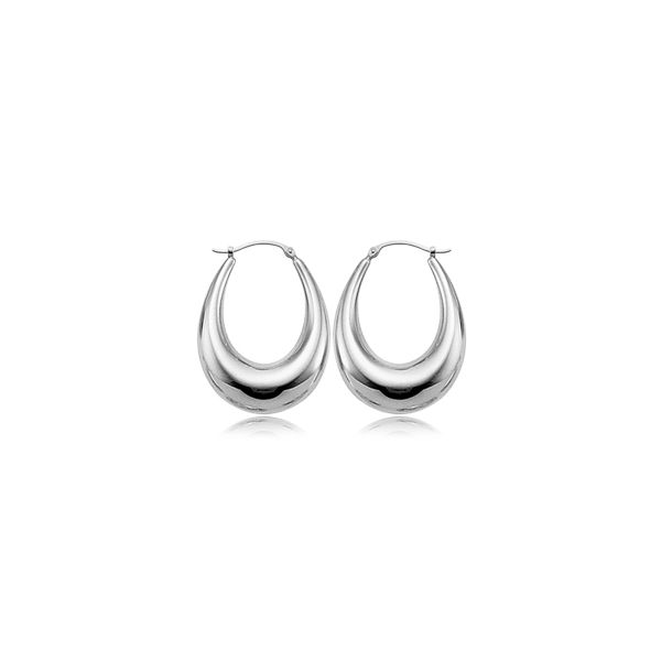Sterling Silver Polished Oval Hoop Earrings Orin Jewelers Northville, MI