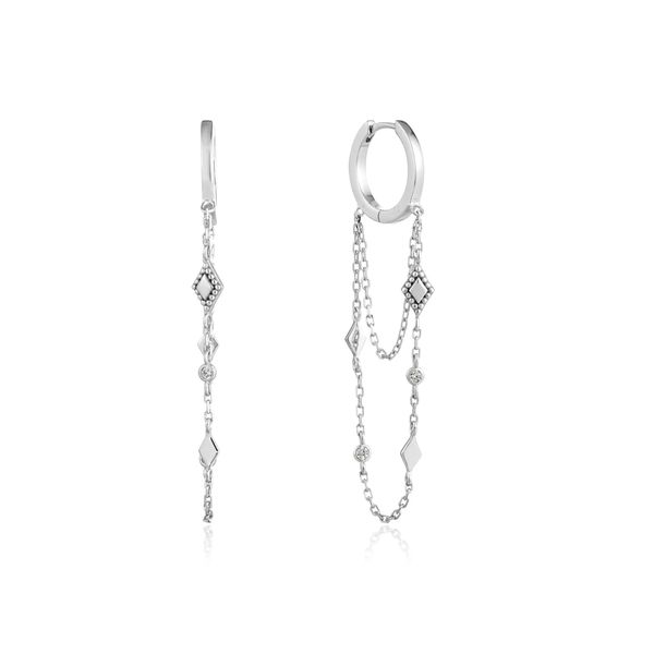 Sterling Silver Bohemia Chain Drop Mini Hoops By Ania Haie Orin Jewelers Northville, MI