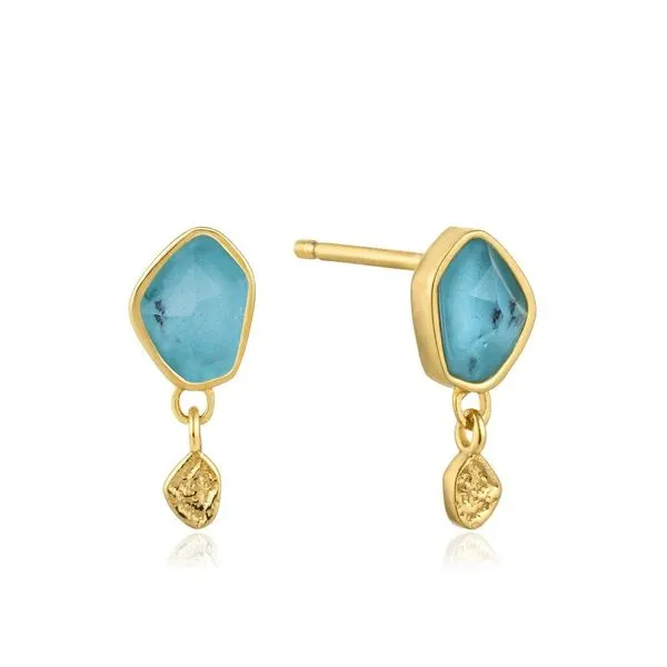 Sterling Silver Gold Plated Turquoise Dangle Earrings By Ania Haie Orin Jewelers Northville, MI