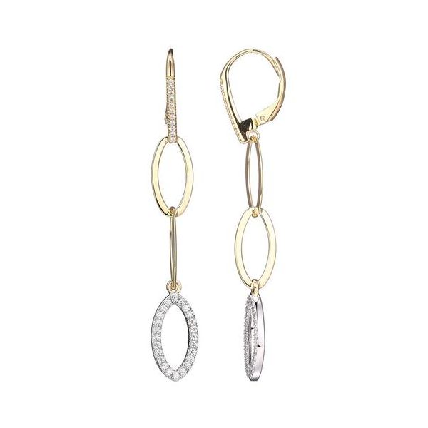 Sterling Silver & Gold Plated Earrings With CZs Orin Jewelers Northville, MI