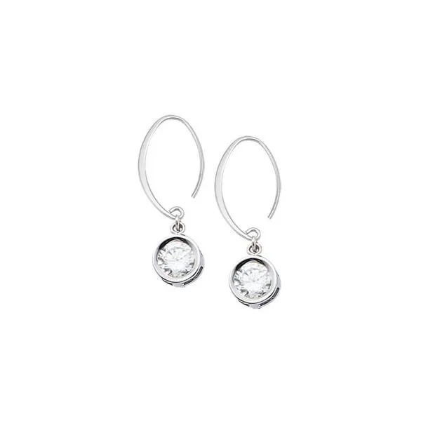 Sterling Silver Drop Earrings With CZs Orin Jewelers Northville, MI