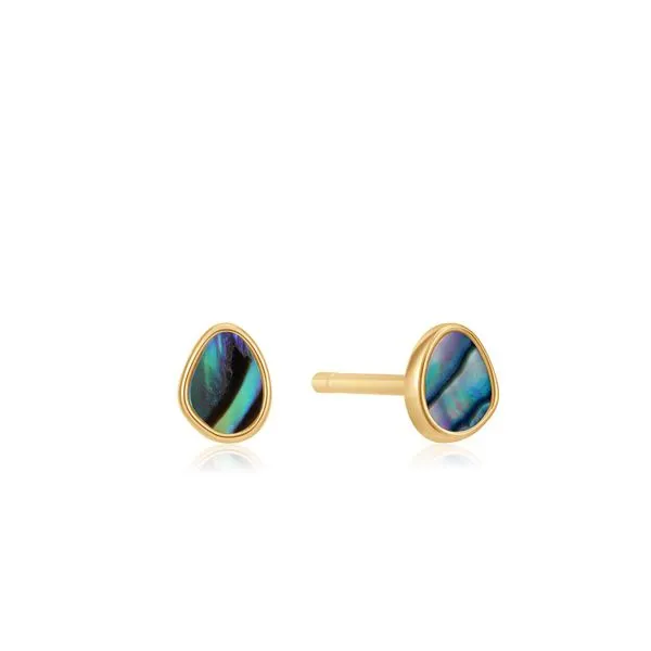Sterling Silver Gold Plated Tidal Abalone Stud Earrings By Ania Haie Orin Jewelers Northville, MI