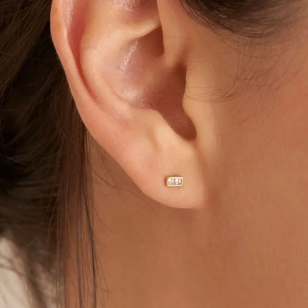 Sterling Silver Gold Plate Glam Mini Stud Earrings By Ania Haie Image 2 Orin Jewelers Northville, MI