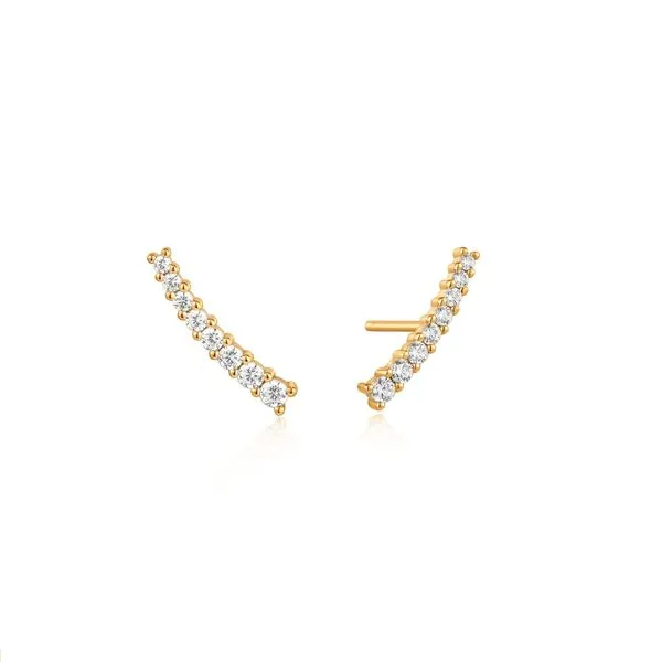 Sterling Silver Gold Plate Glam Crawler Stud Earrings By Ania Haie Orin Jewelers Northville, MI