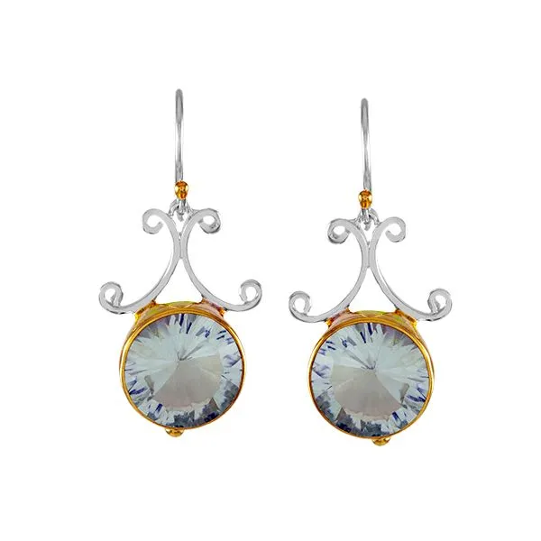 Sterling Silver And 22k Gold Vermeil Green Amethyst Earrings Orin Jewelers Northville, MI