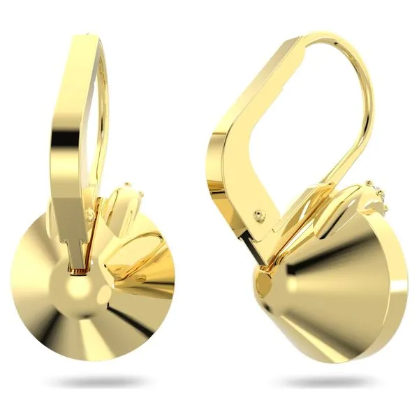 Swarovski Bella V Drop Earrings - Round Cut, Gold Tone Image 2 Orin Jewelers Northville, MI