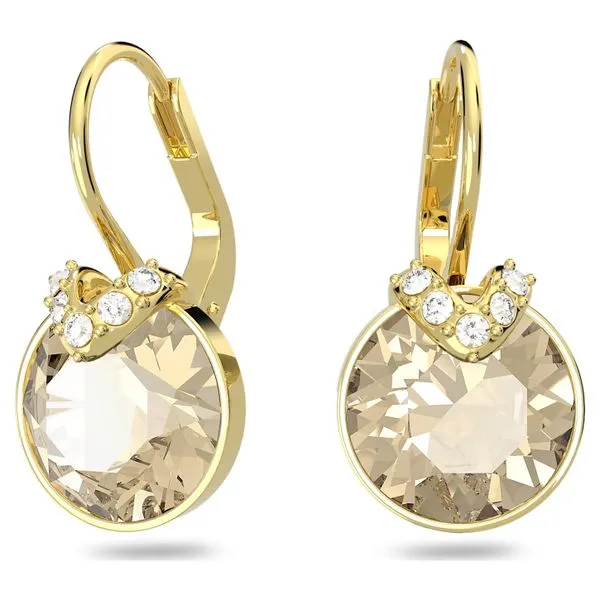Swarovski Bella V Drop Earrings - Round Cut, Gold Tone Orin Jewelers Northville, MI