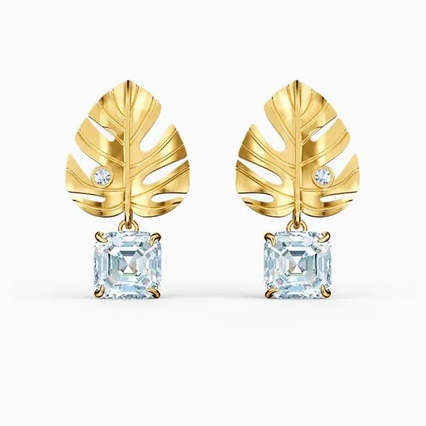 Swarovski Tropical Leaf Pierced Earrings Orin Jewelers Northville, MI