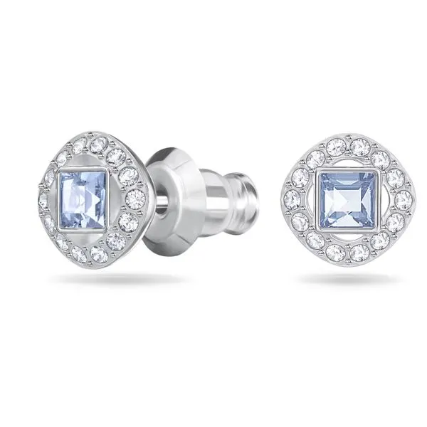 Swarovski Angelic Stud Earrings, Square Cut, Blue Orin Jewelers Northville, MI