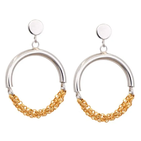 Sterling Silver & Gold Plated Earrings Orin Jewelers Northville, MI