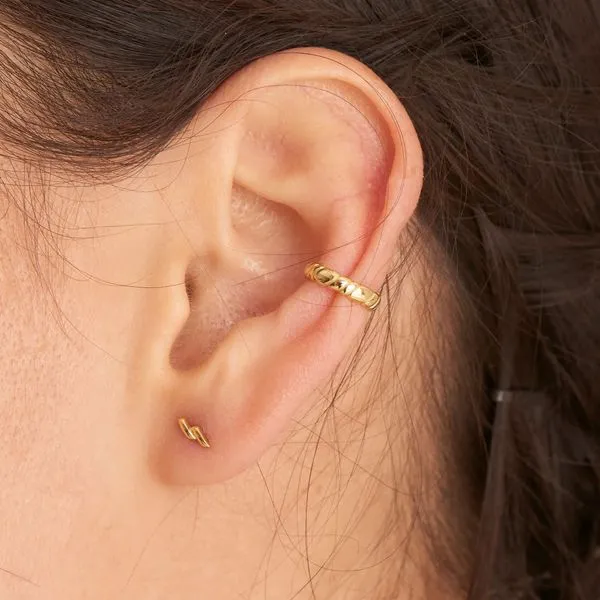 Sterling Silver Gold Plated Smooth Twist Ear Cuff Image 2 Orin Jewelers Northville, MI