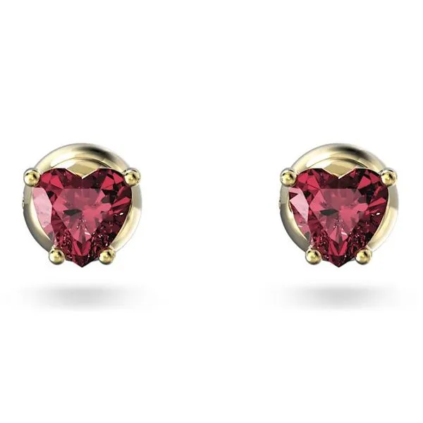 Swarovski Stilla Stud Earrings - Heart, Red Orin Jewelers Northville, MI