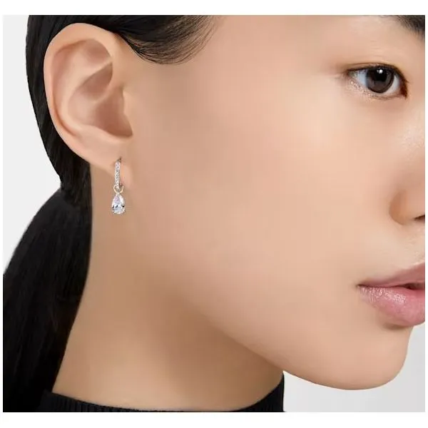 Swarovski Millenia Hoop Earrings - Pear Cut, White Image 2 Orin Jewelers Northville, MI