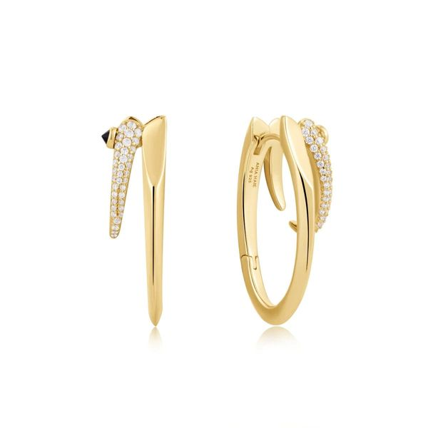 Sterling Silver Gold Plated Sparkle Double Hoop Earrings Orin Jewelers Northville, MI