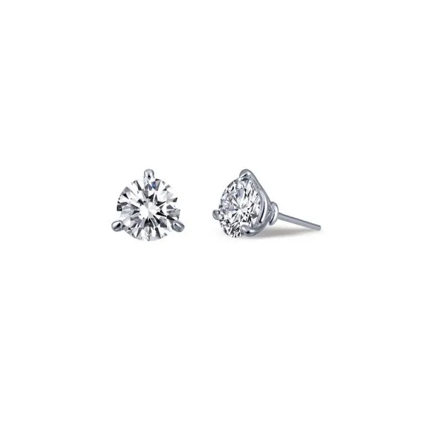 Sterling Silver Earrings With 2 Round Cubic Zirconiums Orin Jewelers Northville, MI