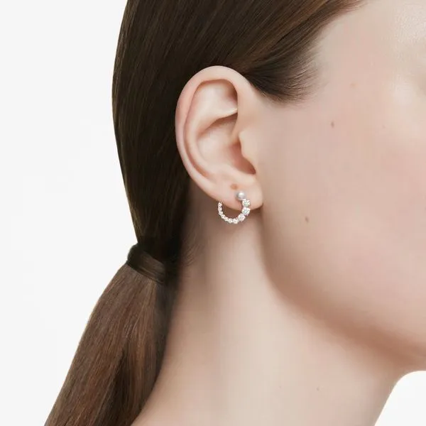 Swarovski Matrix Hoop Earrings, Rose-Tone Image 2 Orin Jewelers Northville, MI