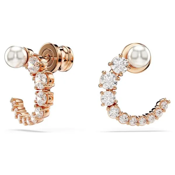 Swarovski Matrix Hoop Earrings, Rose-Tone Orin Jewelers Northville, MI