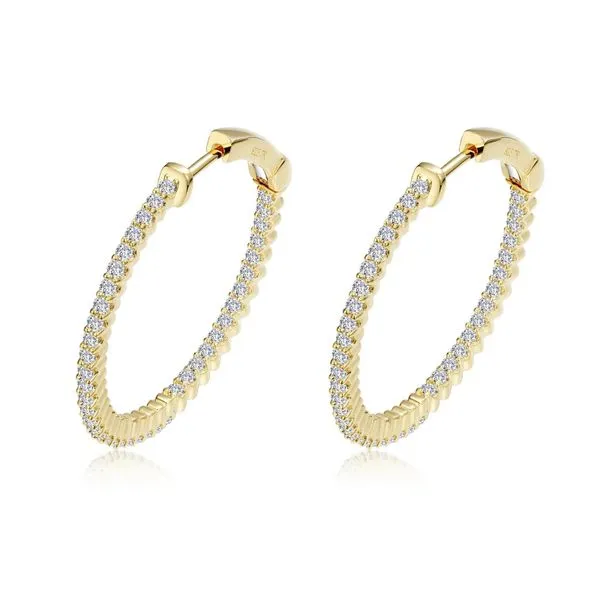 Sterling Silver Yellow Plated Inside Out Hoop Earrings With CZs Orin Jewelers Northville, MI