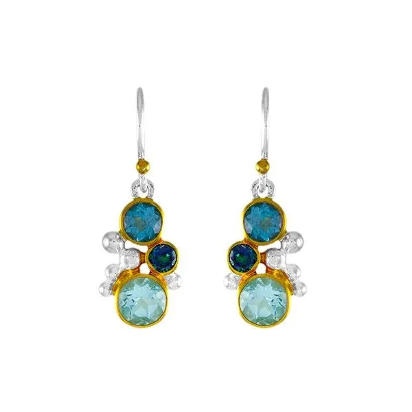 Sterling Silver & 22k Gold Vermeil Earrings with Multiple Stones Orin Jewelers Northville, MI
