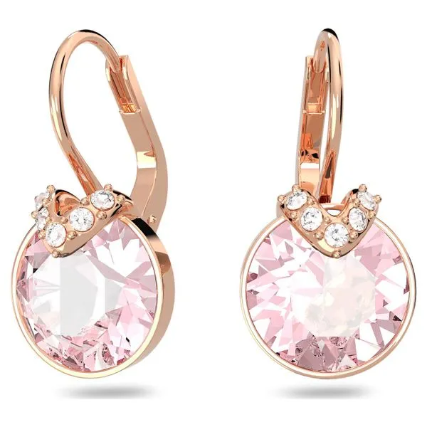 Swarovski Bella V Drop Earrings - Round Cut, Pink Orin Jewelers Northville, MI