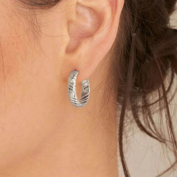 Sterling Silver Smooth Twist Hood Stud Earrings Image 2 Orin Jewelers Northville, MI