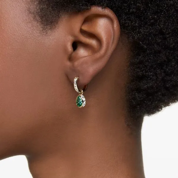 Swarovski Stilla Drop Earrings - Pear Cut, Green Image 2 Orin Jewelers Northville, MI